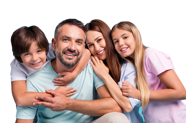 Happy family smiling together