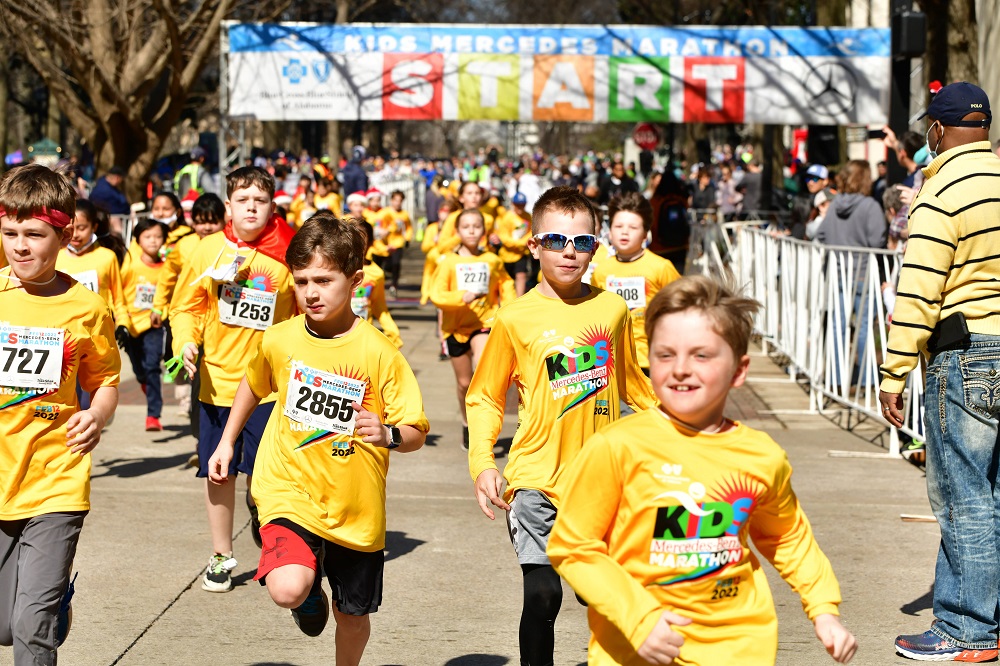 people celebrating at the finishline