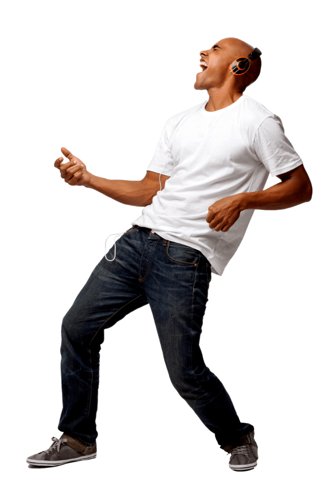 Man Jamming Out with Headphones
