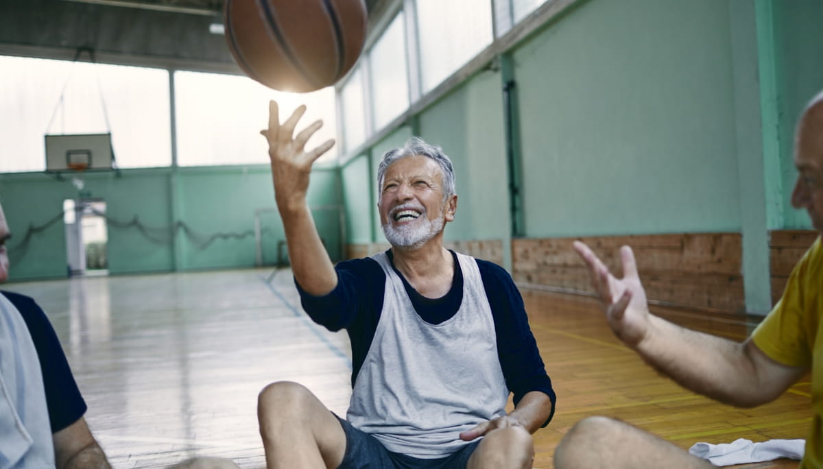 Man checking blood pressure