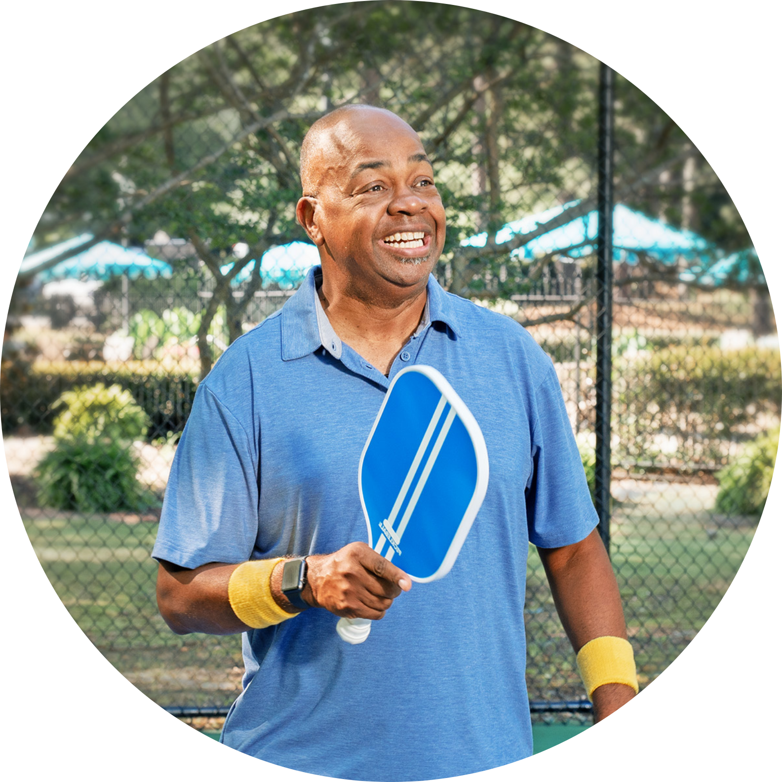 Man playing pickleball