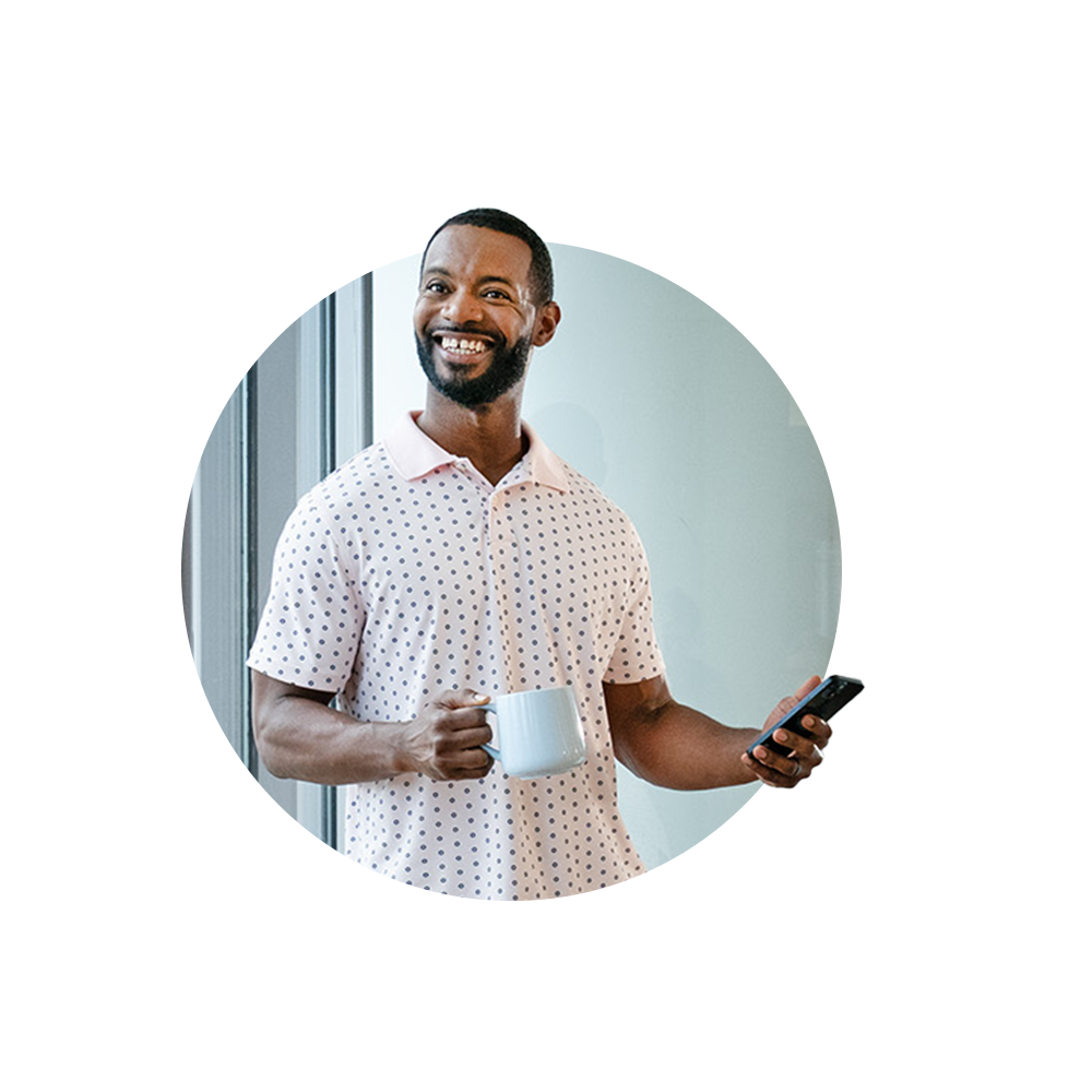 man drinking coffee