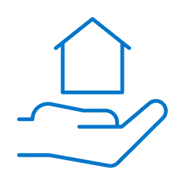 hand and house