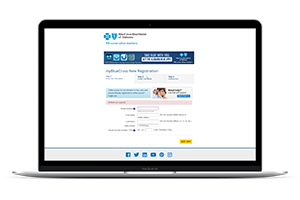myBlueCross Registration Screen