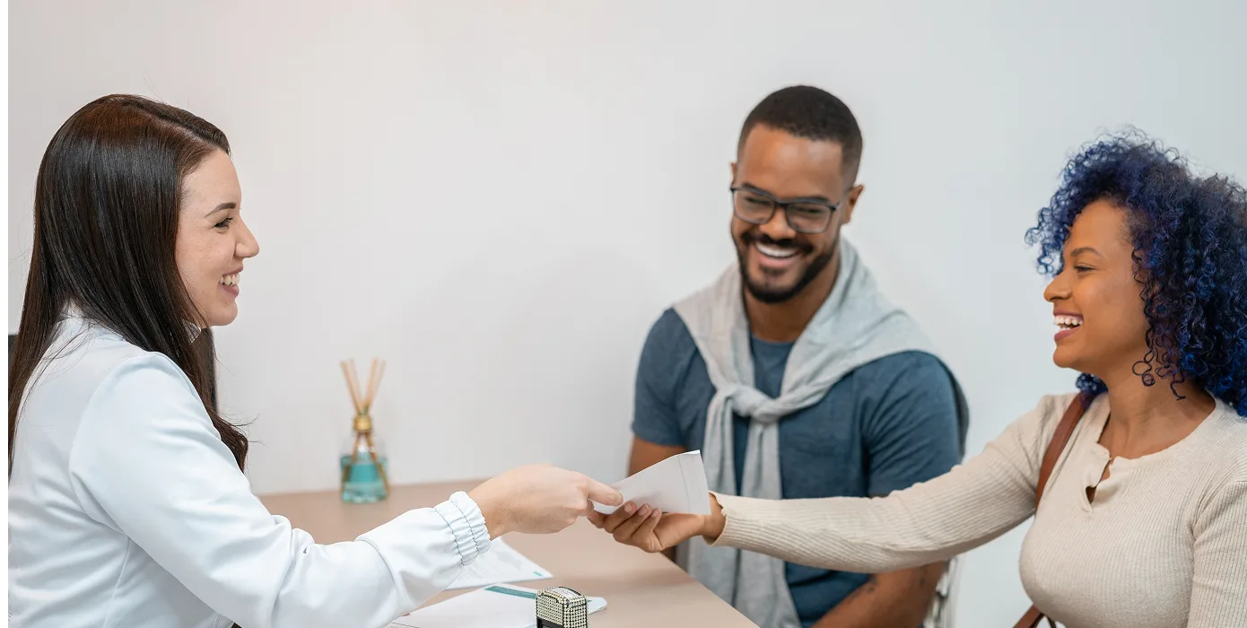 A family speaking to a provider