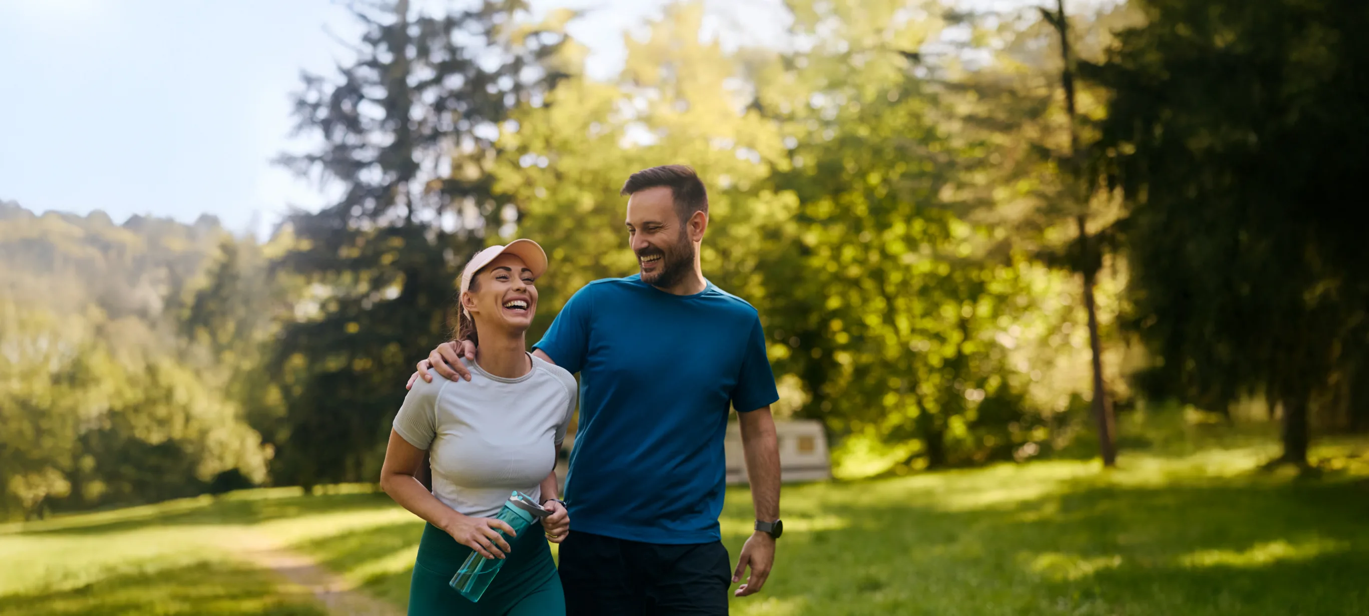 Couple taking walk in a park