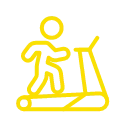 Stick character on treadmill icon