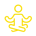 Character in meditation pose icon