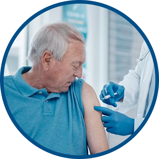 A man getting his vaccination