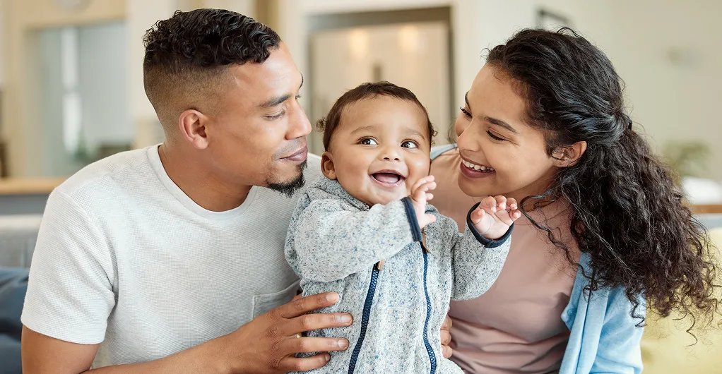 two parents & their baby