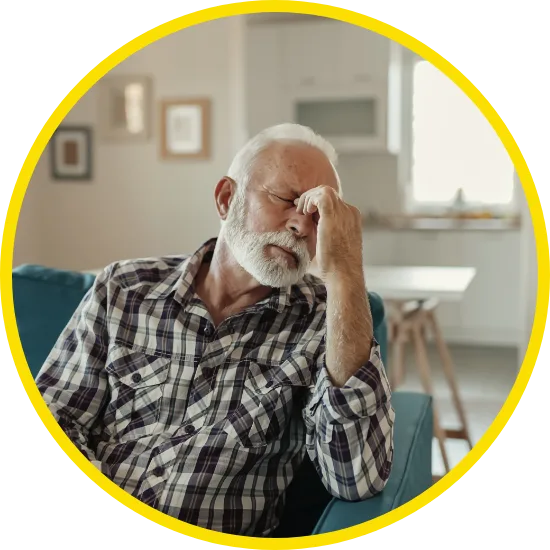 Older adult being cared for while sick with flu