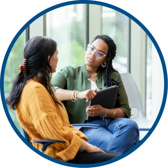 provider helping woman